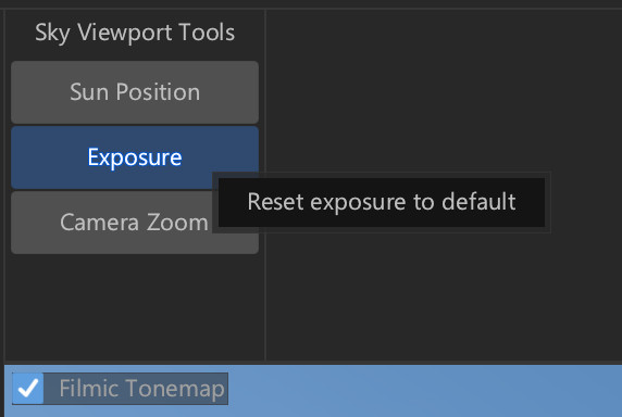 Right-click on the Exposure button to bring up its context sensitive menu.
