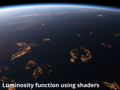 Using masks to limit the effect of luminosity and simulate city lights seen from orbit.