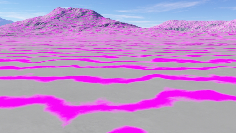 Render showing the effect of the Fractal warp shader on the straight rows.