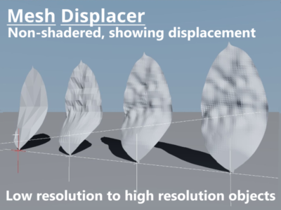 Displacement applied to non-shadered objects.