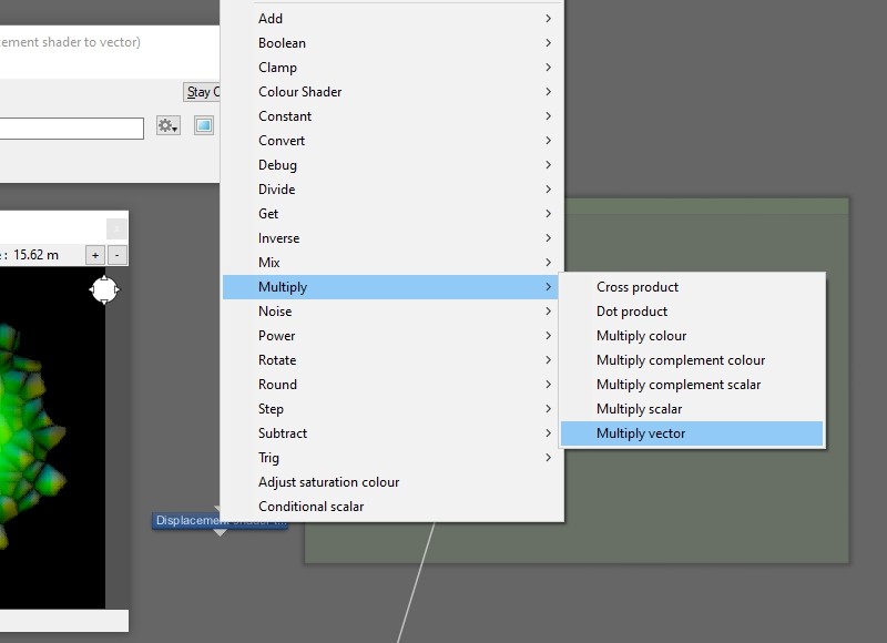 Add a Multiply vector node to the project.