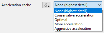 Acceleration cache options