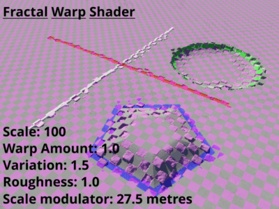 Checker pattern as Scale modulator over 1000 metres.