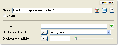 Function to Displacement Shader