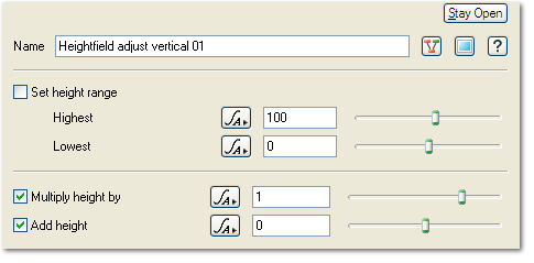 Heightfield Adjust Vertical