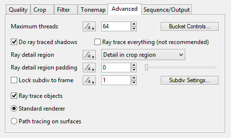 Render - Advanced Tab in Terragen 4
