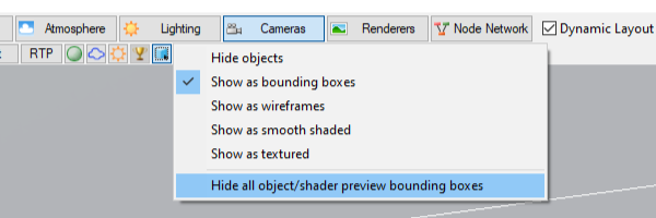 3D Preview pane’s Change object display mode menu options.