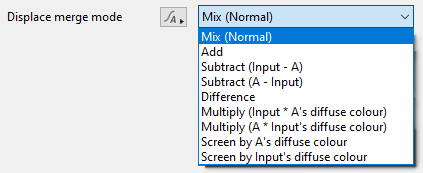 Displacement merge options