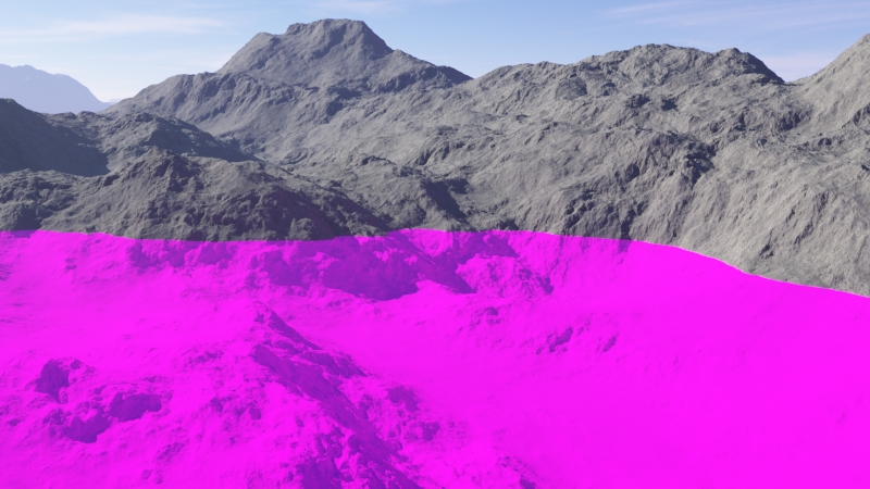 The terrain coloured magenta meet the condition Less than 0.