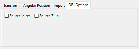 OBJ Options Tab.