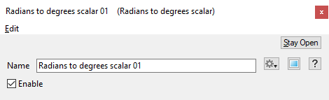 Radians to Degrees Scalar