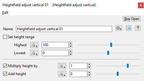 Heightfield Adjust Vertical