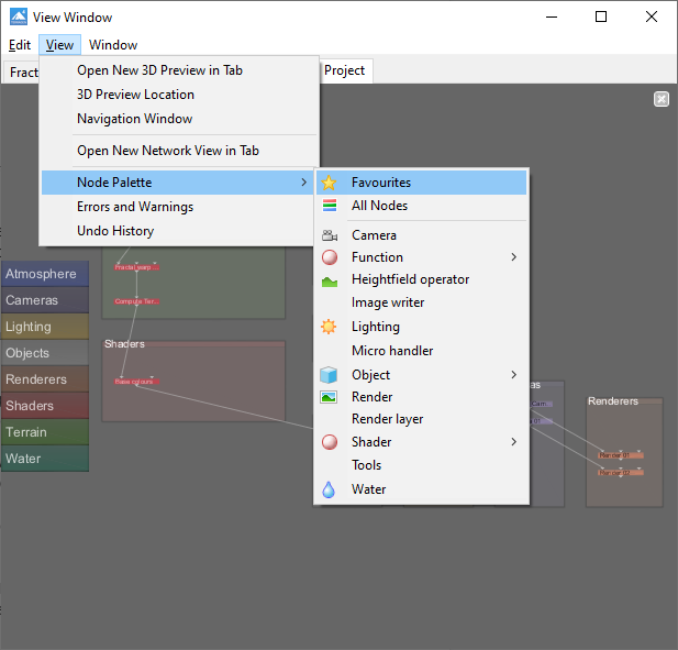 Open Node palette.