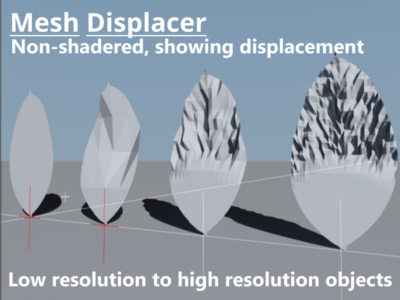 Displacement applied to non-shadered objects.