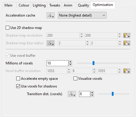 Optimisation Tab