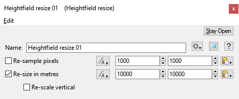 Heightfield resize