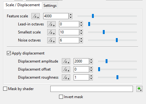 Scale / Displacement Tab