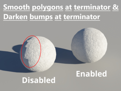 Darken bumps at terminator comparison