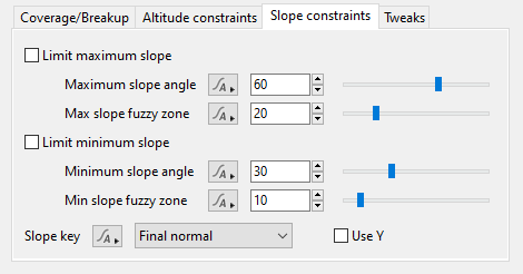 Slope Constraints Tab