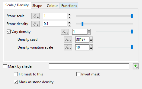 Fake Stones Scale / Density Tab