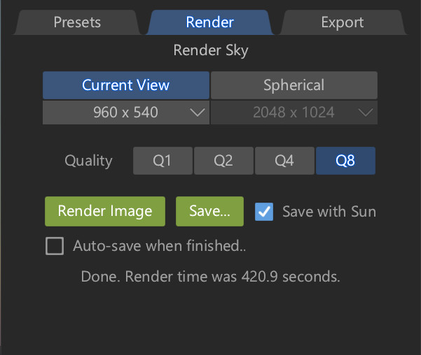 The Render Tab.