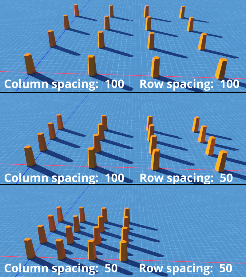 Decreasing the Column and Row spacing values.