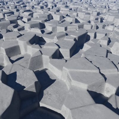 Render perspective view of the same Smooth Voronoi 3D Cell Scalar used for displacement.