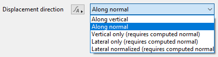 Displacement direction options