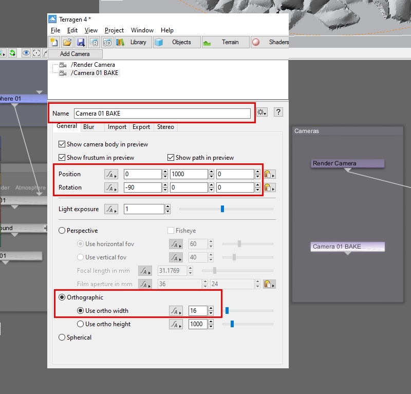 Set the camera settings to orthographic.