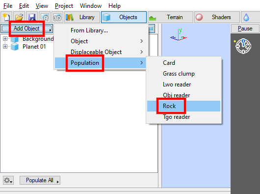 Adding a rock population.
