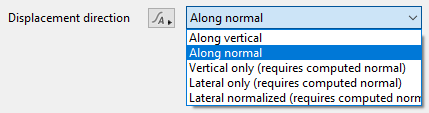 Displacement direction options