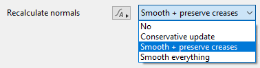 Recalculate Normal options.