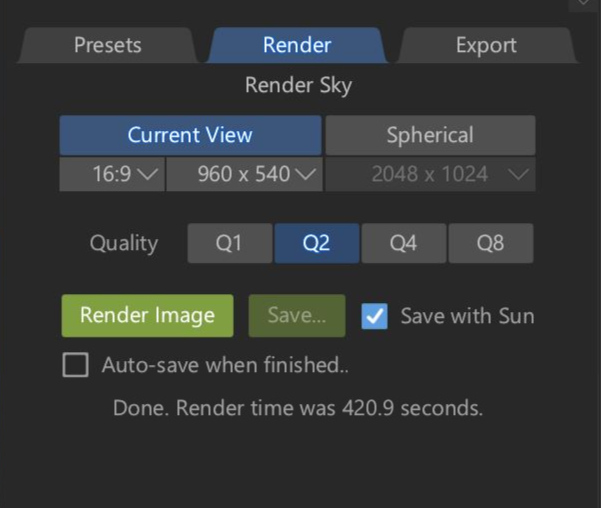 The Render Tab.