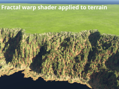 Fractal warp shader warping terrain.