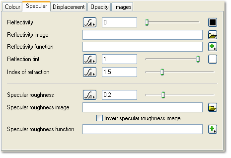 Default Shader - Specular Tab