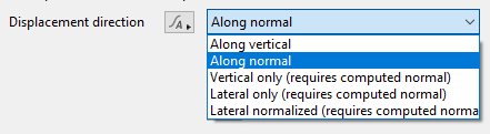 Displacement direction options.