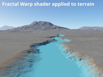 Fractal warp shader warping terrain.