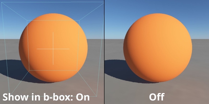 Show in bounding box on and off.