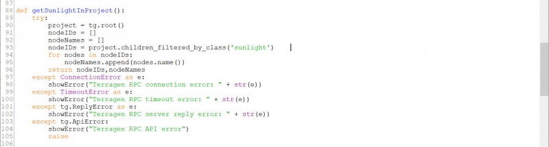 The getSunlightInProject() function.