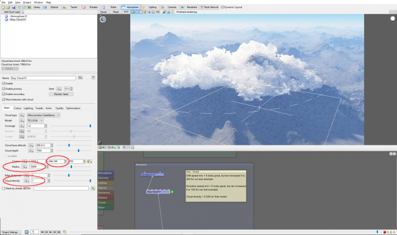 Easy Cloud Radius and Density parameters