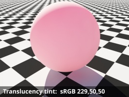 Translucency tint = sRGB 229,50,50