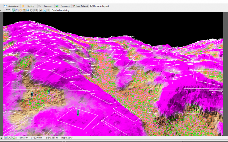 The pink areas indicate where the grass clumps can exist.  The white bounding boxes show each grass clump.