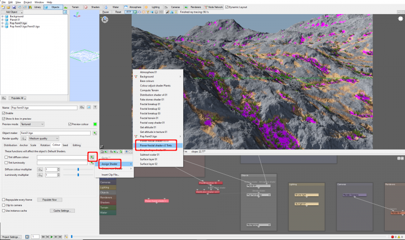 Assign the Power fractal shader as the Tint diffuse colour.