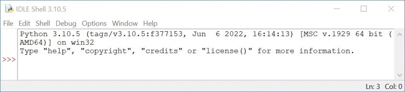 IDLE Shell.