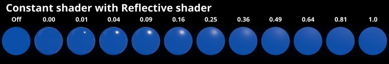Reflective shader applied after Constant shader in workflow.