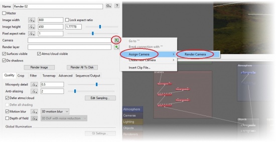 Assigning a render camera