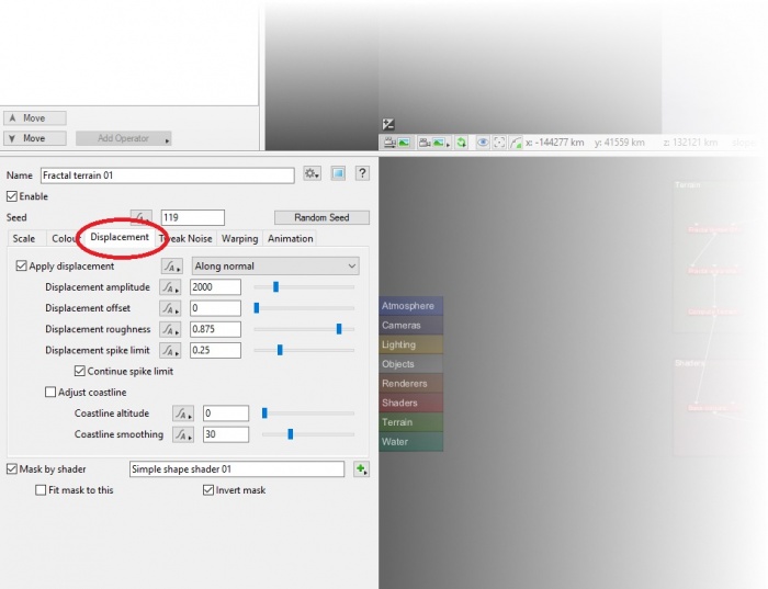 The Displacement tab