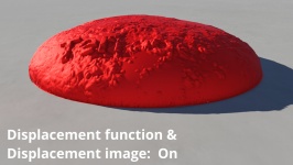 Displacement function = Power fractal, Displacement image = Terragen
