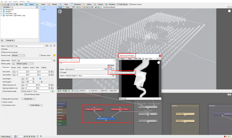 Connecting the two shaders via the Add colour node.