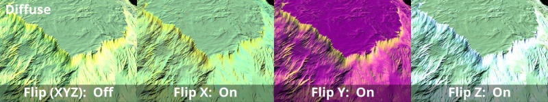 Terrain with Diffuse checked, then each normal is flipped.